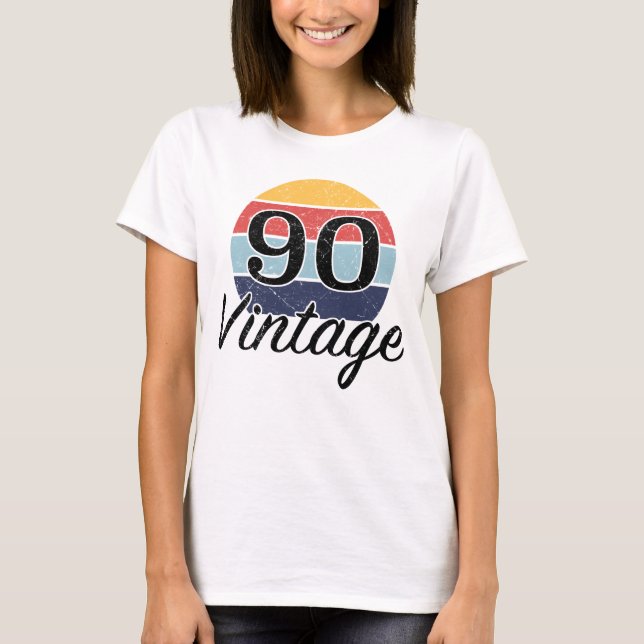 Camiseta Vintage 90th Birthday Sunset (Anverso)