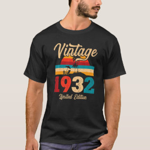 Camiseta Vintage 90th Birthday T Shirt Vintage 1932 90 Year