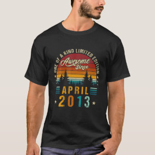 Camiseta Vintage 9.º Cumpleaños Increíble Desde Abril De 20