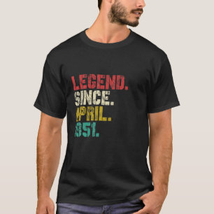 Camiseta Vintage Abril 1951 Hombres Mujeres 70 Años De Edad