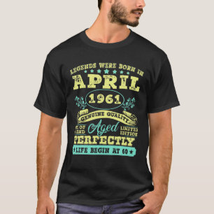 Camiseta Vintage Abril 1961 60º Cumpleaños 60 Años