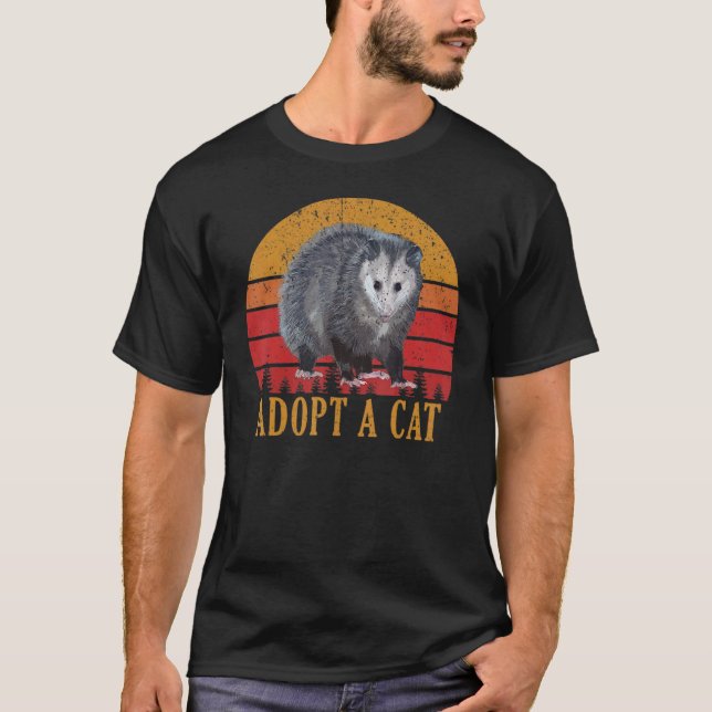 Camiseta Vintage Adopt A Cat  Possum (Anverso)
