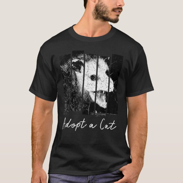 Camiseta Vintage Adopta Un Gato Opossum (Anverso)
