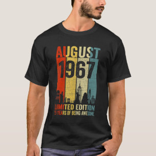 Camiseta Vintage Agosto 1967 55 Cumpleaños 55 Años 1967 B
