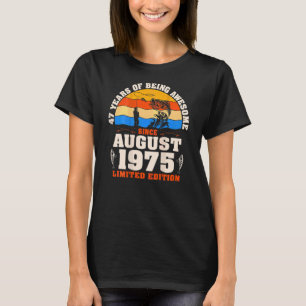 Camiseta Vintage Agosto 1975 47 años Pescador 47º nacimient