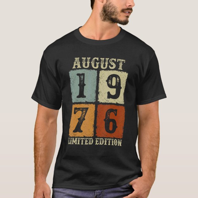 Camiseta Vintage Agosto 1976 46º cumpleaños 46 años (Anverso)
