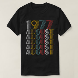 Camiseta Vintage Agosto 1977 Regalos de cumpleaños Hombres