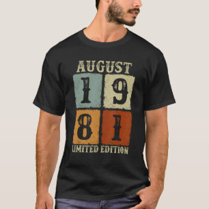 Camiseta Vintage Agosto 1981 41º cumpleaños 41 años