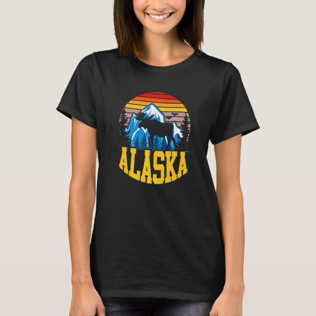 Camiseta Vintage Alaska Moose Retro Alaskan (Anverso)