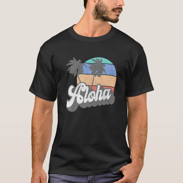 Camiseta Vintage Aloha Hawaii Hawaii Hawaiian Beach Surfing (Anverso)