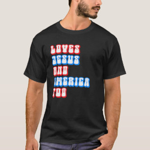 Camiseta Vintage ama a Jesús y a Estados Unidos también