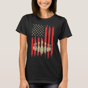 Camiseta Vintage American Flag Bowling Pins Patriotic Bowl