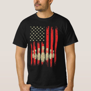 Camiseta Vintage American Flag Bowling Pins Patriotic Bowl
