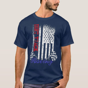 Camiseta Vintage American Flag Dirt Track Carreras
