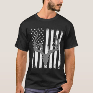 Camiseta Vintage American Flag Elk Hunting Funny USA Bow Hu