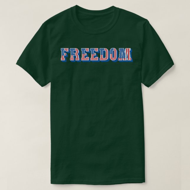 Camiseta Vintage American Flag Freedom Text (Diseño del anverso)