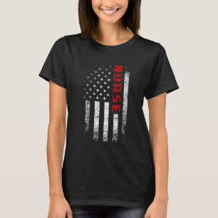 Camiseta Vintage American Flag Nurse Appartal Patriot Usa N