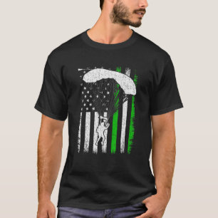Camiseta Vintage American Flag Skydiving St Patricks Day M