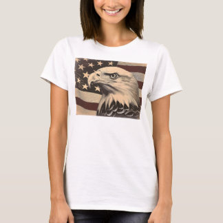 Camiseta Vintage American Flag with Bald Eagle