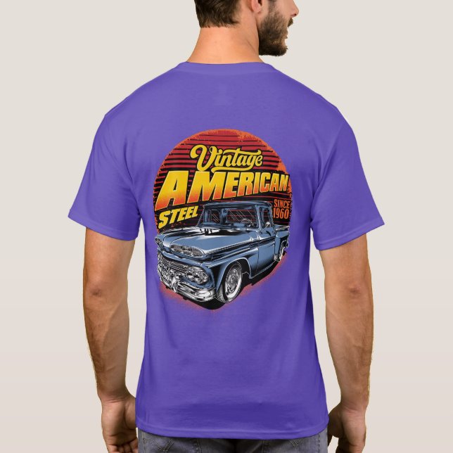 Camiseta Vintage American Steel Classic Pickup Truck (Reverso)