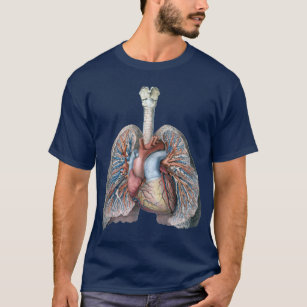 Camiseta Vintage Anatomía Humana Pulmones Órganos del Coraz