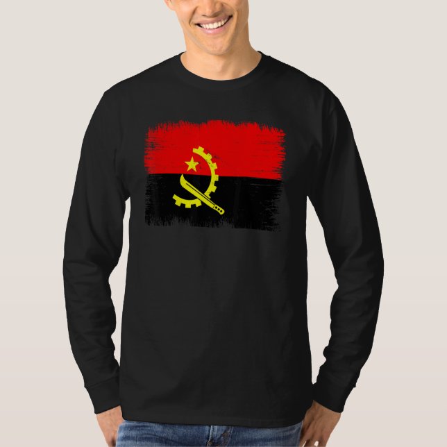 Camiseta Vintage Angola Flag Angolan Independence Day (Anverso)