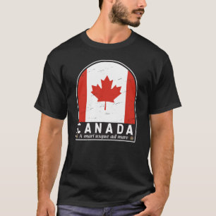 Camiseta Vintage angustiado de emblema de bandera de Canadá