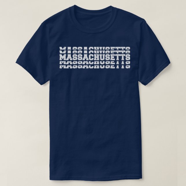 Camiseta Vintage apilado de Massachusetts (Diseño del anverso)