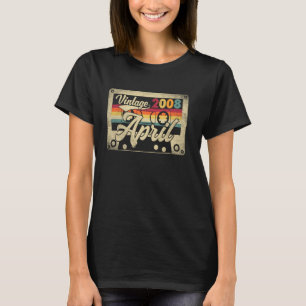 Camiseta Vintage April 2008 17th Birthday 17 Years Old Funn