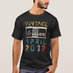 Camiseta Vintage April 2012 10 Birthday 10 Years Old Gamer