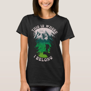 Camiseta Vintage Aquí Es Donde Pertenezco Al Senderismo Cam