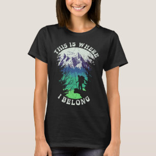 Camiseta Vintage Aquí Es Donde Pertenezco Al Senderismo Cam