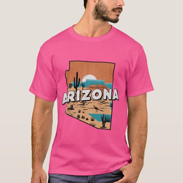 Camiseta Vintage Arizona Desert Travel Poster (Anverso)