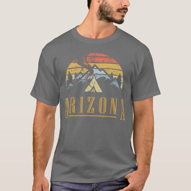 Camiseta Vintage Arizona Mountains Camping Campfire Retro v (Anverso)