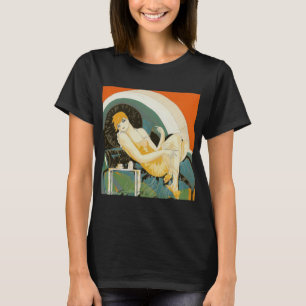 Camiseta Vintage Art Decó: Mujer recuperándose en un sofá, 