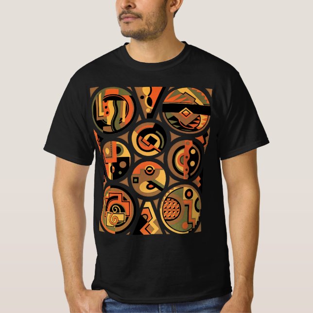 Camiseta Vintage Art Deco Pochoir Jazz Círculos Geométricos (Anverso)
