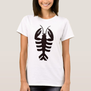 Camiseta Vintage Art Deco Seafood, langosta en negro