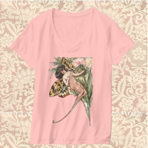 Camiseta Vintage Art Nouveau Butterfly