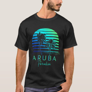 Camiseta Vintage Aruba Beach Tropical Vibes Vacaciones Souv
