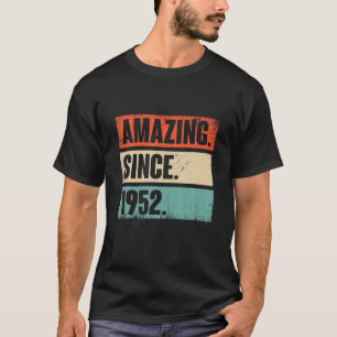 Camiseta Vintage asombroso desde 1952 70 años regalo de cum