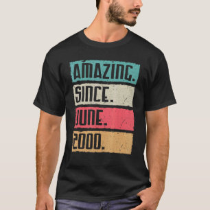 Camiseta Vintage asombroso desde junio de 2000 Feliz cumple
