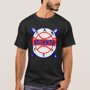 Camiseta Vintage Atlanta Cityscape Baseball Para Hombres Mu