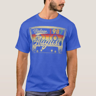 Camiseta Vintage August 1987 35th Birthday Gift Retro 35 Ye