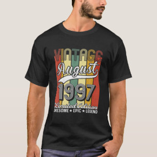 Camiseta Vintage August 1997 24Th Birthday Limited Edition