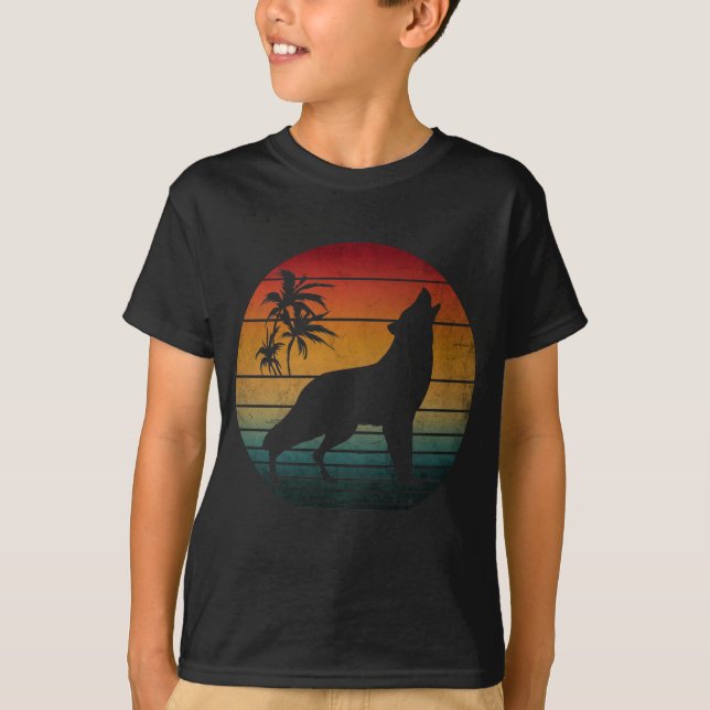 Camiseta vintage aullido de lobo (Anverso)