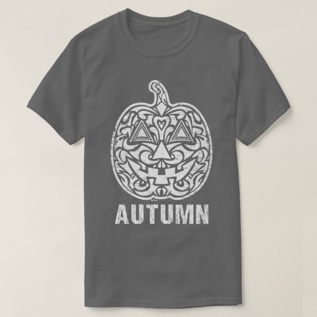 Camiseta Vintage Autumeen Halloween Sugar Skull Design Prem (Diseño del anverso)