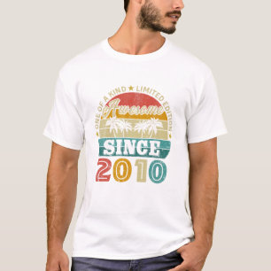 Camiseta Vintage Awesome Since 2010 Limited Edition 13th Bi