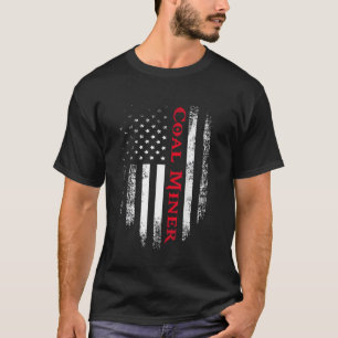 Camiseta vintage bandera americana minero de carbó