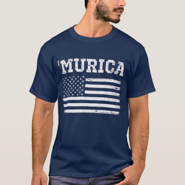 Camiseta Vintage Bandera Blanca 'Camiseta Murica (Anverso)