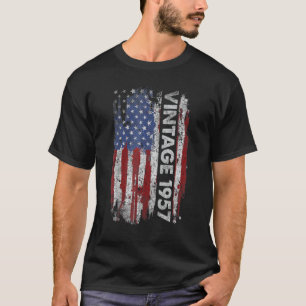 Camiseta Vintage Bandera Estadounidense De 1957 65 Años 65º